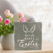 Load image into Gallery viewer, Happy Easter Bunny Rustic Block Sign
