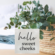 Load image into Gallery viewer, Hello Sweet Cheeks Bathroom Block Sign
