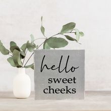 Load image into Gallery viewer, Hello Sweet Cheeks Bathroom Block Sign
