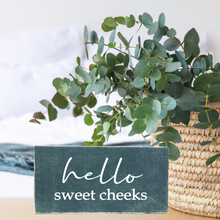 Load image into Gallery viewer, Hello Sweet Cheeks Shelf Sitter/Block Sign
